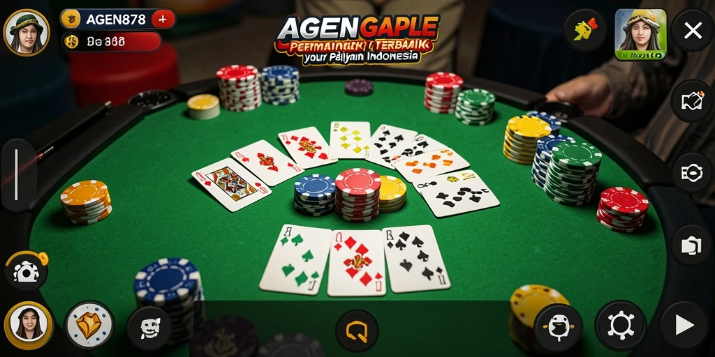 Tampilan gameplay Gaple yang seru dan menarik di AGEN878.