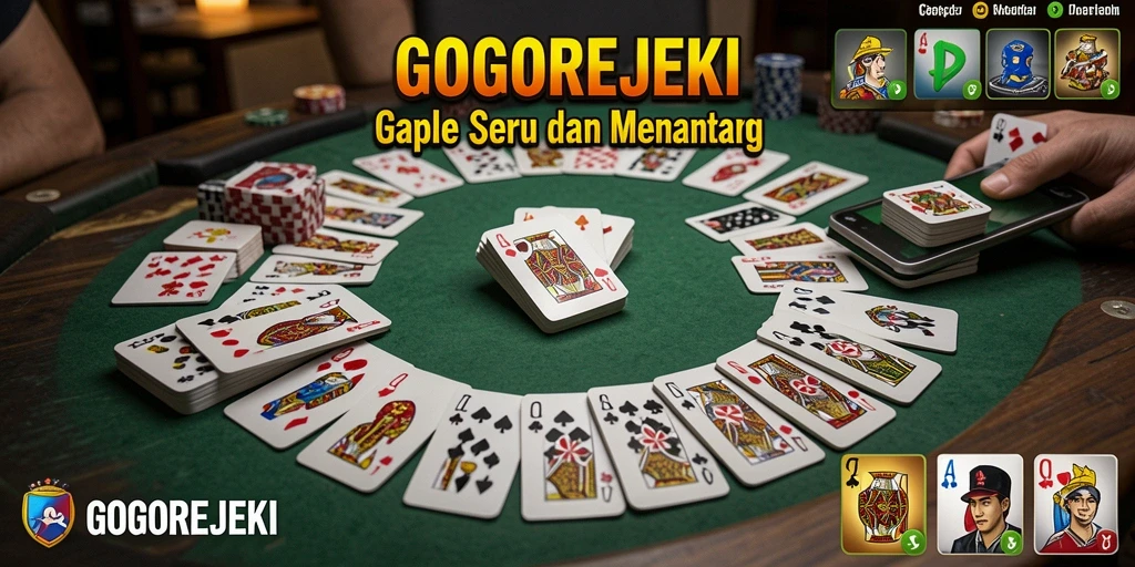 Tampilan permainan Gaple yang seru di GOGOREJEKI.
