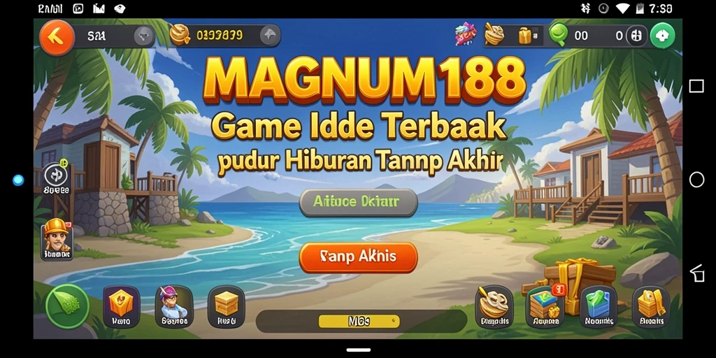 Screenshot gameplay MAGNUM188 yang menunjukkan kemajuan dan manajemen dalam game Idle.