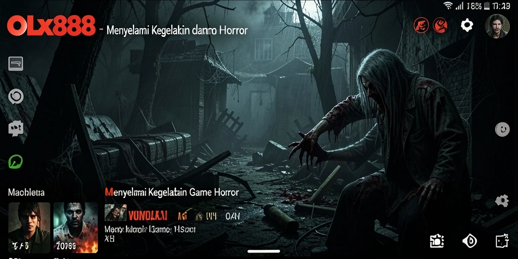 Screenshot OLX888 menampilkan gameplay yang menegangkan dan suasana horror yang mendalam.