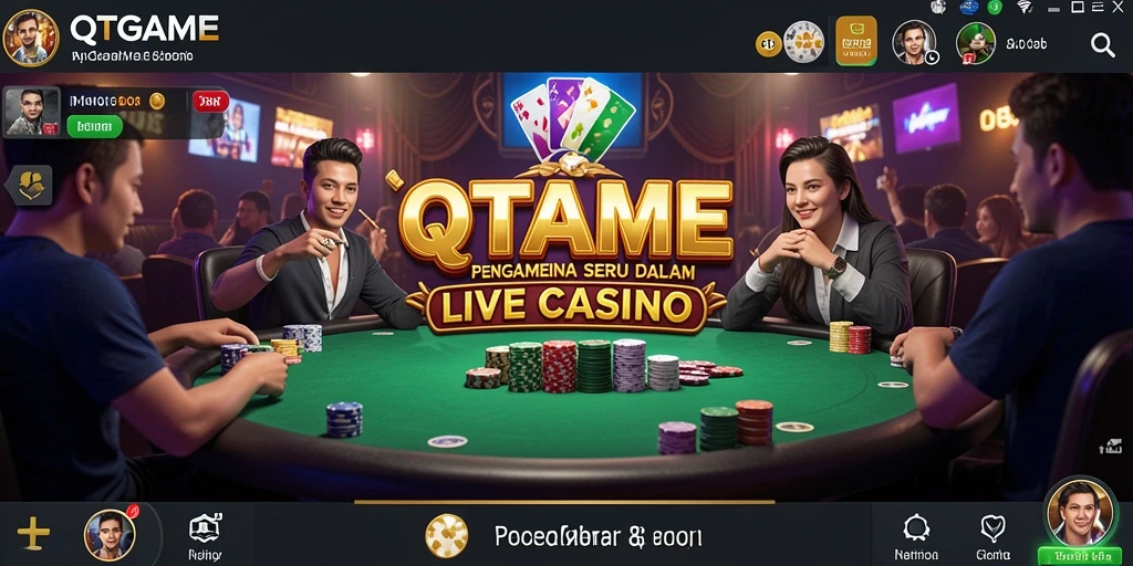 Tampilan menarik dari gameplay Live Casino di QTGAME.