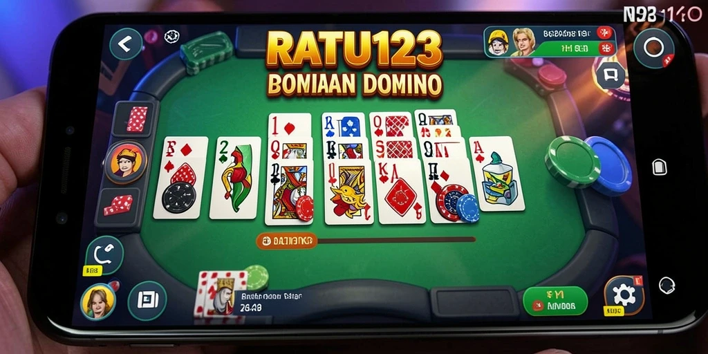 Tampilan gameplay Domino yang menarik dan interaktif di RATU123.