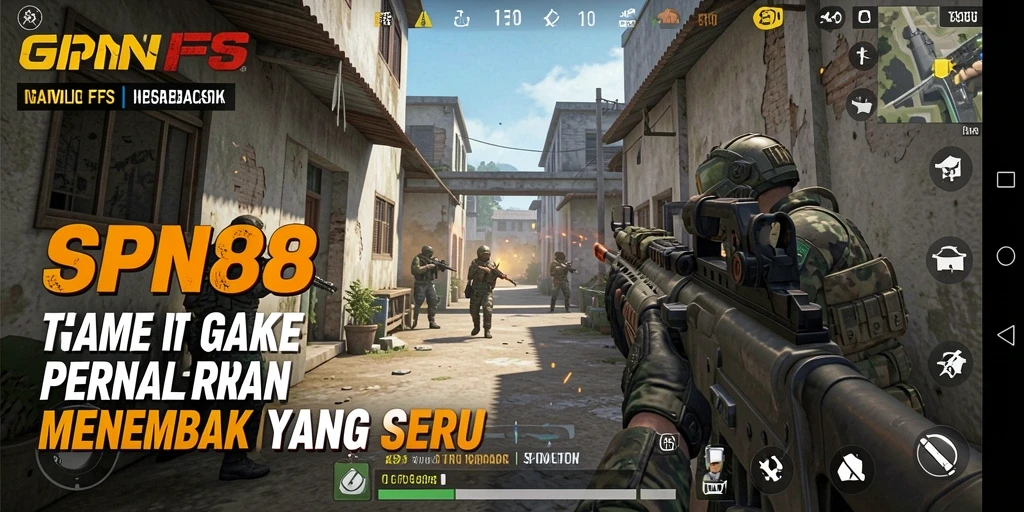 Tampilan gameplay SPN88 dengan aksi tembak-tembakan yang intens.