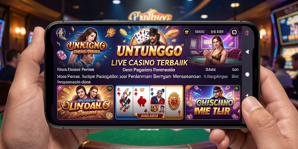 Tampilan utama gameplay UNTUNGGO dengan dealer langsung dan interaksi sosial.
