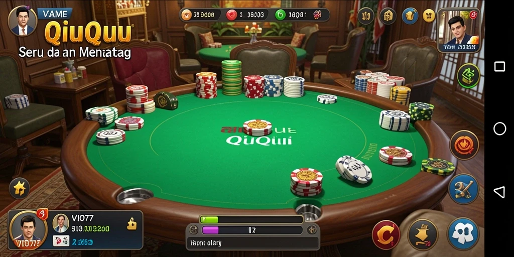 Tampilan gameplay QiuQiu yang seru dan interaktif.
